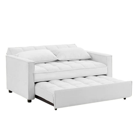 Sofá Cama Henies Blanco 180x90cm Microfibra de Un Puesto Reclinable con Reposapies - SOFAS Y POLTRONAS | Bylmo