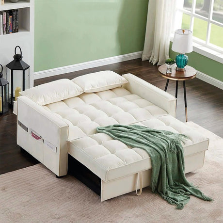 Sofá Cama Henies Blanco 180x90cm Microfibra de Un Puesto Reclinable con Reposapies - SOFAS Y POLTRONAS | Bylmo