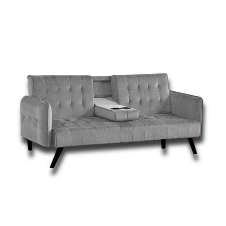 Sofá Cama Hunter Gris 200x70cm Microfibra de Un Puesto Reclinable - SOFAS Y POLTRONAS | Bylmo