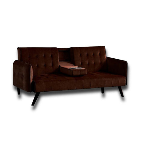 Sofá Cama Hunter Café 200x70cm Microfibra de Un Puesto Reclinable - SOFAS Y POLTRONAS | Bylmo