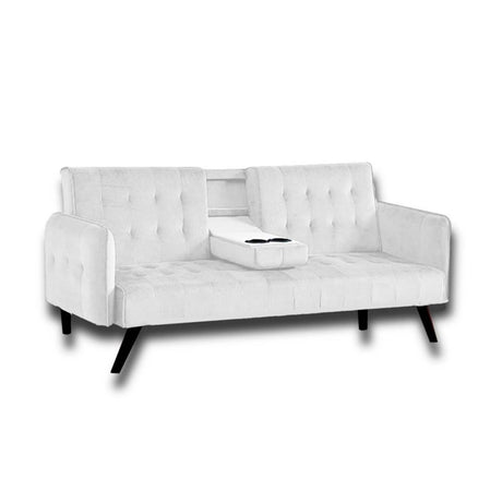 Sofá Cama Hunter Blanco 200x70cm Microfibra de Un Puesto Reclinable - SOFAS Y POLTRONAS | Bylmo