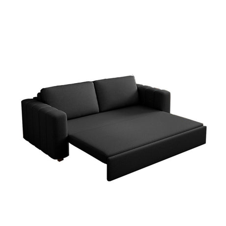 Sofá Cama Omitta Negro 200x80cm Cuero Sintetico Ecológico de Un Puesto Reclinable - SOFAS Y POLTRONAS | Bylmo