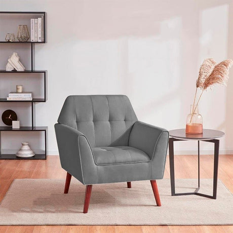 Silla Poltrona Over Gris 81x81cm Cuero Sintetico Ecológico de Un Puesto - SOFAS Y POLTRONAS | Bylmo