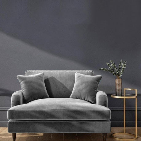 Silla Poltrona Cherpa Gris 120x85cm Cuero Sintetico Ecológico de Un Puesto - SOFAS Y POLTRONAS | Bylmo