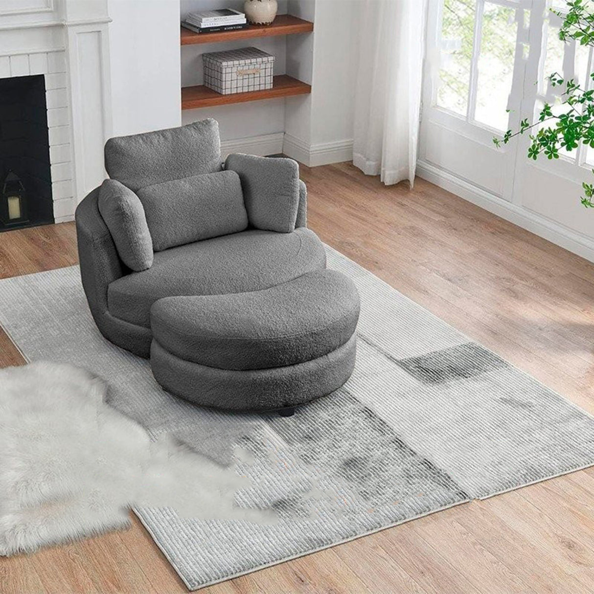 Silla Poltrona One Pice Gris 80x90cm Microfibra de Un Puesto - SOFAS Y POLTRONAS | Bylmo