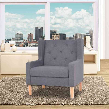 Silla Poltrona Bailey Gris 90x90cm Cuero Sintetico Ecológico de Un Puesto - SOFAS Y POLTRONAS | Bylmo