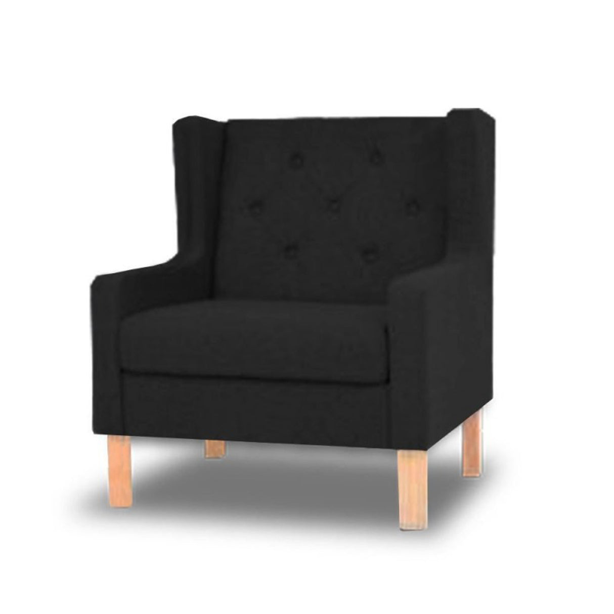 Silla Poltrona Bailey Negro 90x90cm Microfibra de Un Puesto - SOFAS Y POLTRONAS | Bylmo