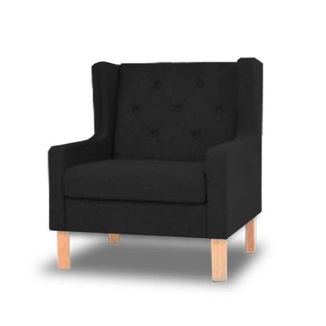 Silla Poltrona Bailey Negro 90x90cm Microfibra de Un Puesto - SOFAS Y POLTRONAS | Bylmo