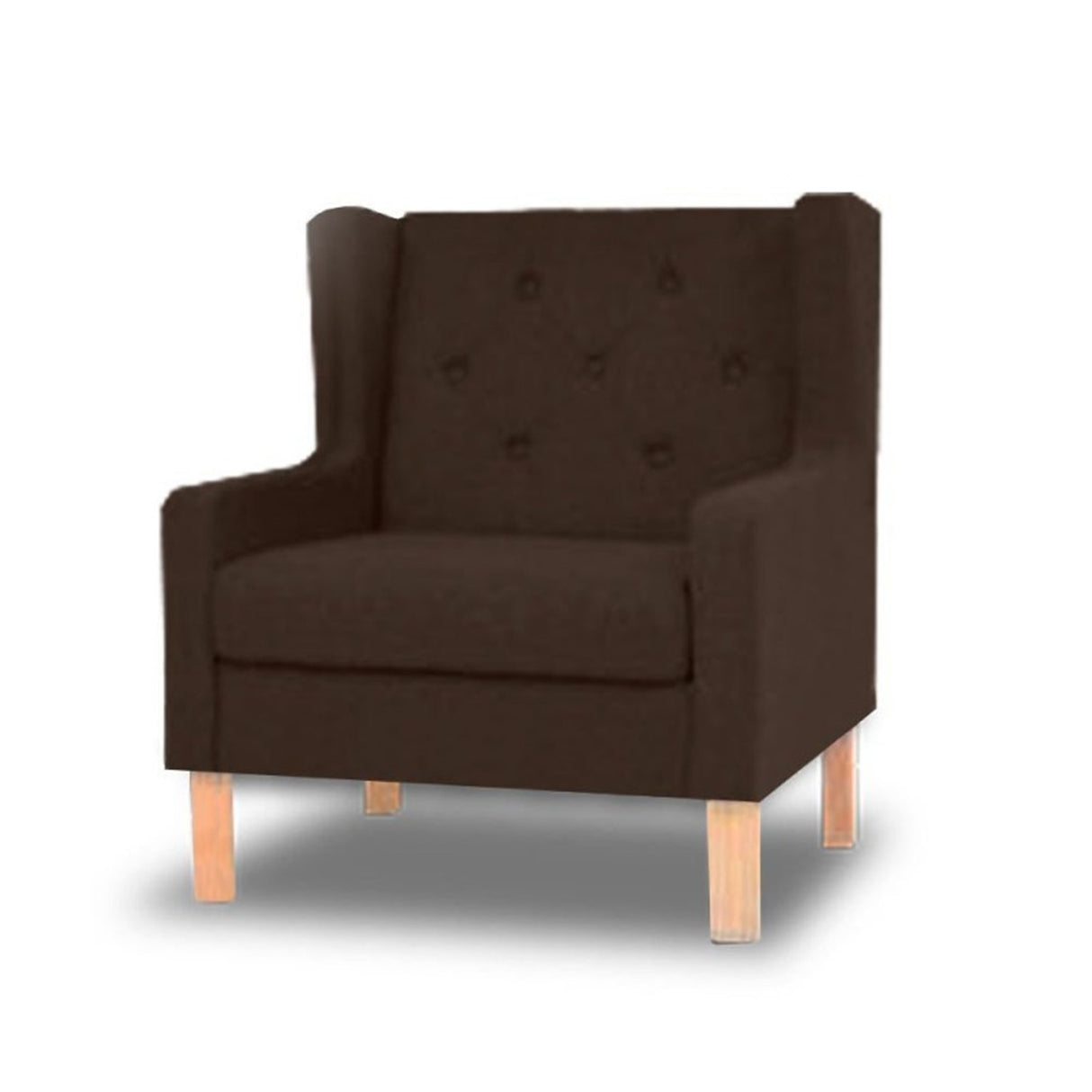 Silla Poltrona Bailey Café 90x90cm Cuero Sintetico Ecológico de Un Puesto - SOFAS Y POLTRONAS | Bylmo