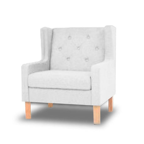 Silla Poltrona Bailey Blanco 90x90cm Microfibra de Un Puesto - SOFAS Y POLTRONAS | Bylmo