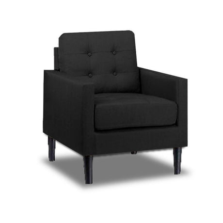 Silla Poltrona Boss Negro 90x90cm Microfibra de Un Puesto - SOFAS Y POLTRONAS | Bylmo