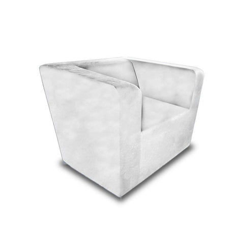 Silla Poltrona West Blanco 90x90cm Cuero Sintetico Ecológico de Un Puesto - SOFAS Y POLTRONAS | Bylmo