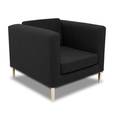 Silla Poltrona Warren Negro 90x90cm Microfibra de Un Puesto - SOFAS Y POLTRONAS | Bylmo