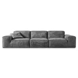 Sofá Chopper Gris 300x80cm Cuero Sintetico Ecológico de Un Puesto - SOFAS Y POLTRONAS | Bylmo