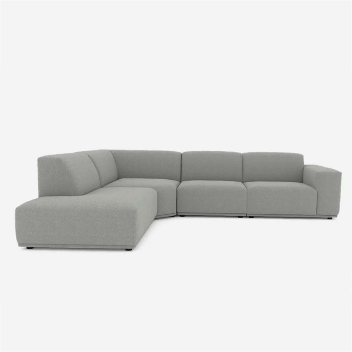 Sofá Hera Gris 260x80cm Cuero Sintetico Ecológico de Cuatro Puestos - SOFAS Y POLTRONAS | Bylmo
