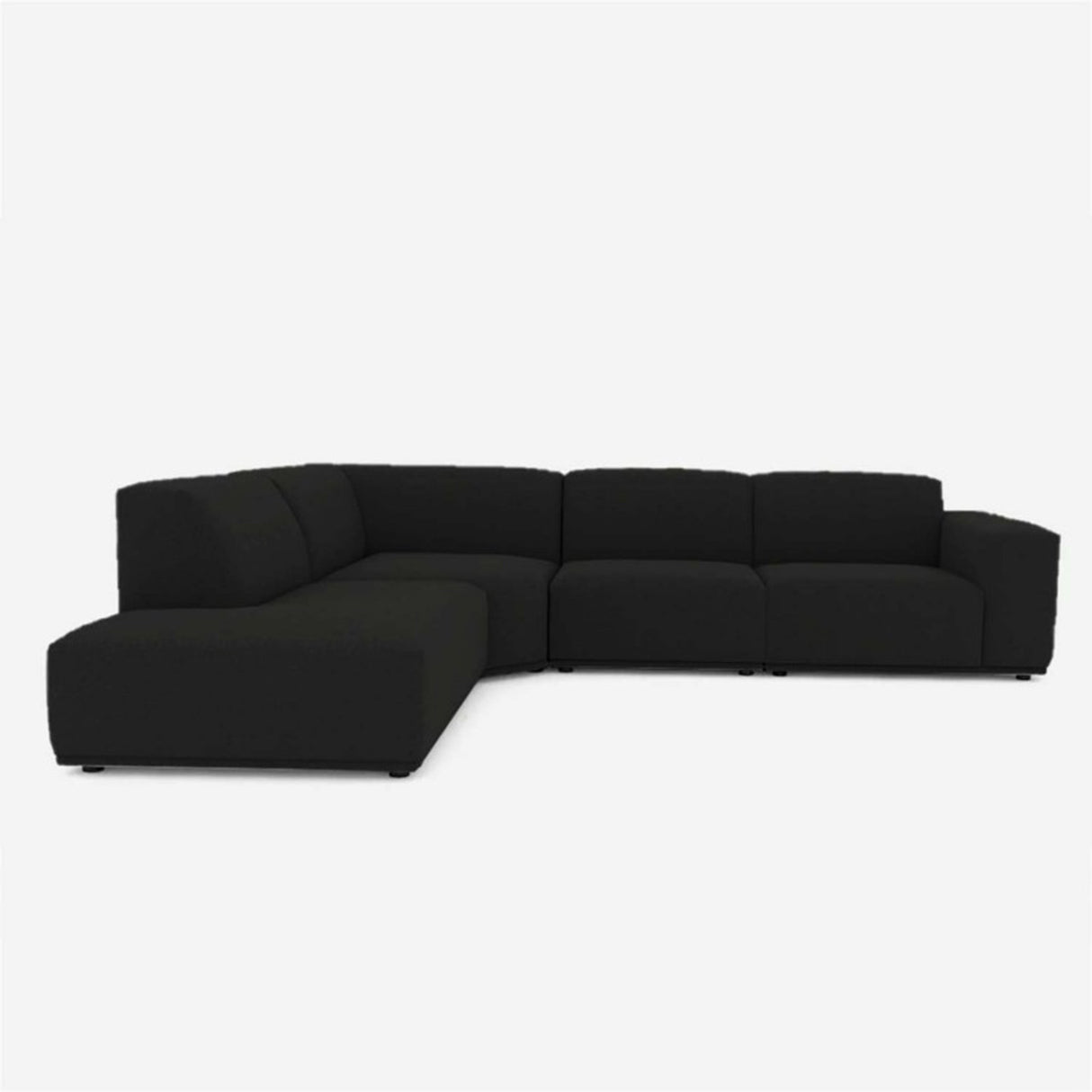 Sofá Hera Negro 260x80cm Cuero Sintetico Ecológico de Cuatro Puestos - SOFAS Y POLTRONAS | Bylmo