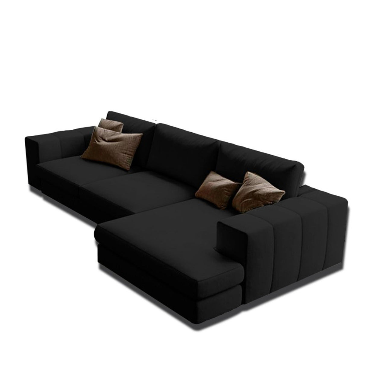 Sofá Hipnos Negro 260x90cm Cuero Sintetico Ecológico de Dos Puestos - SOFAS Y POLTRONAS | Bylmo