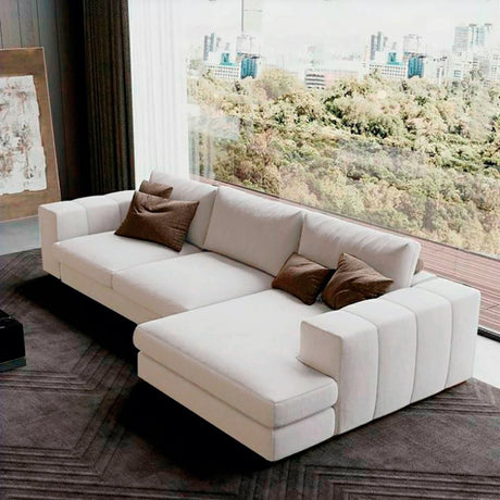 Sofá Hipnos Blanco 260x90cm Cuero Sintetico Ecológico de Dos Puestos - SOFAS Y POLTRONAS | Bylmo