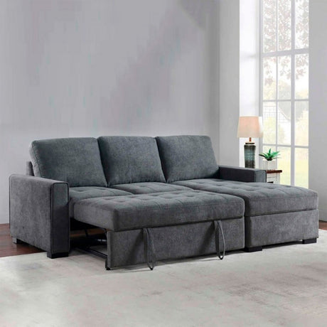 Sofá Sinagoga Gris 260x80cm Cuero Sintetico Ecológico de Dos Puestos - SOFAS Y POLTRONAS | Bylmo