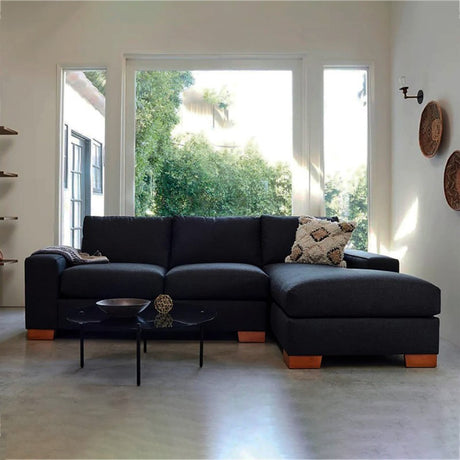 Sofá Hecate Negro 280x70cm Cuero Sintetico Ecológico de Dos Puestos - SOFAS Y POLTRONAS | Bylmo