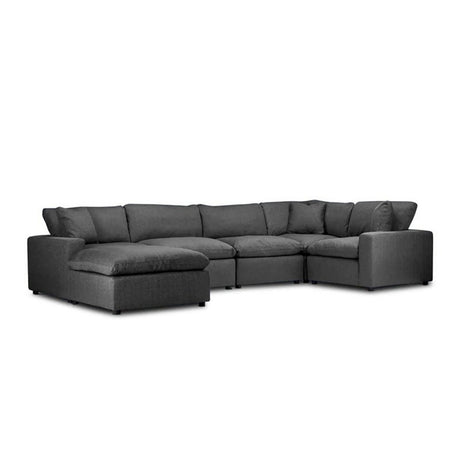 Sofá Minerva Gris 280x90cm Cuero Sintetico Ecológico de Cuatro Puestos - SOFAS Y POLTRONAS | Bylmo