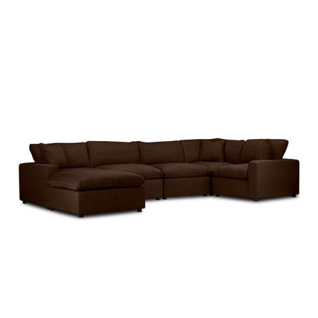 Sofá Minerva Café 280x90cm Microfibra de Cuatro Puestos - SOFAS Y POLTRONAS | Bylmo