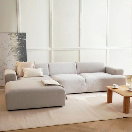 Sofá Montreal Blanco 240x70cm Microfibra de Tres Puestos - SOFAS Y POLTRONAS | Bylmo