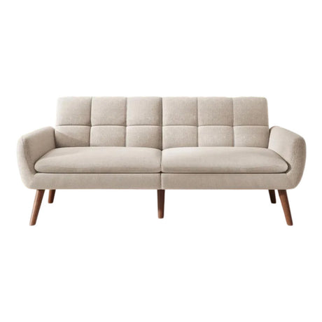 Sofá Cama Olmo Blanco 180x90cm Cuero Sintetico Ecológico de Dos Puestos Reclinable - SOFAS Y POLTRONAS | Bylmo