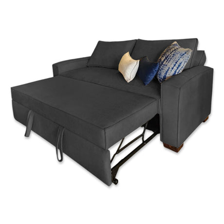 Sofá Cama Majestic Negro 180x90cm Microfibra de Un Puesto Reclinable con Reposapies - SOFAS Y POLTRONAS | Bylmo