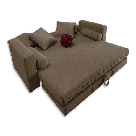 Sofá Cama Grand Class Café 180x90cm Cuero Sintetico Ecológico de Un Puesto Reclinable con Reposapies - SOFAS Y POLTRONAS | Bylmo