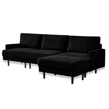 Sofá Salinas Negro 240x80cm Cuero Sintetico Ecológico de Un Puesto - SOFAS Y POLTRONAS | Bylmo