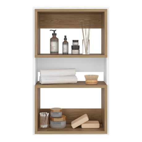 Ahorrador de Espacio Eco Blanco y Fresno Europeo 45x75.3cm Flotante con Dos Entrepaños - OTROS MUEBLES PARA BANHO | Bylmo