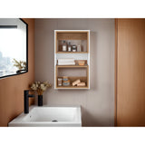 Ahorrador de Espacio Eco Blanco y Fresno Europeo 45x75.3cm Flotante con Dos Entrepaños - OTROS MUEBLES PARA BANHO | Bylmo