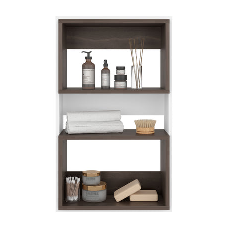 Ahorrador de Espacio Eco Blanco y Milan 45x75.3cm Flotante con Dos Entrepaños - OTROS MUEBLES PARA BANHO | Bylmo