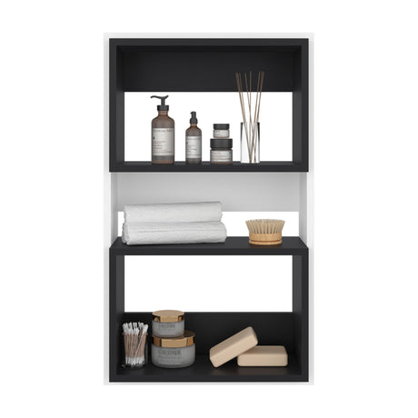 Ahorrador de Espacio Eco Blanco y Wengue 45x75.3cm Flotante con Dos Entrepaños - OTROS MUEBLES PARA BANHO | Bylmo