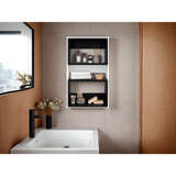 Ahorrador de Espacio Eco Blanco y Wengue 45x75.3cm Flotante con Dos Entrepaños - OTROS MUEBLES PARA BANHO | Bylmo