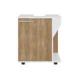 Mueble para Lavamanos Phillips Blanco y Fresno Europeo 56x62.1cm Individual sin Lavamanos con Una Puerta - MUEBLES PARA LAVAMANOS | Bylmo