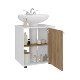 Mueble para Lavamanos Phillips Blanco y Fresno Europeo 56x62.1cm Individual sin Lavamanos con Una Puerta - MUEBLES PARA LAVAMANOS | Bylmo