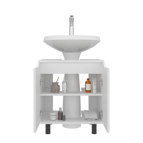 Mueble para Lavamanos Marlo Blanco 55x63cm Individual sin Lavamanos con Dos Puertas - MUEBLES PARA LAVAMANOS | Bylmo