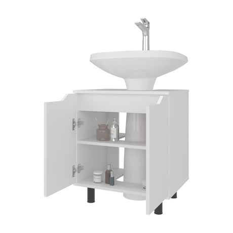 Mueble para Lavamanos Marlo Blanco 55x63cm Individual sin Lavamanos con Dos Puertas - MUEBLES PARA LAVAMANOS | Bylmo