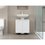 Mueble para Lavamanos Marlo Blanco 55x63cm Individual sin Lavamanos con Dos Puertas - MUEBLES PARA LAVAMANOS | Bylmo