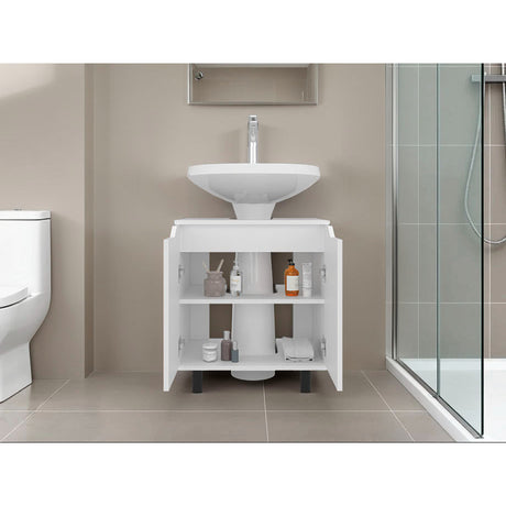 Mueble para Lavamanos Marlo Blanco 55x63cm Individual sin Lavamanos con Dos Puertas - MUEBLES PARA LAVAMANOS | Bylmo