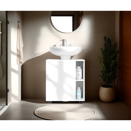 Mueble para Lavamanos Pascuale Blanco 55x62cm Individual sin Lavamanos con Una Puerta - MUEBLES PARA LAVAMANOS | Bylmo