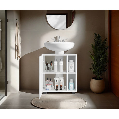 Mueble para Lavamanos Pascuale Blanco 55x62cm Individual sin Lavamanos con Una Puerta - MUEBLES PARA LAVAMANOS | Bylmo