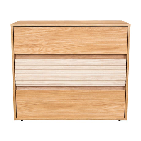 Cajonera Wanda Fresno Europeo y Roble Natural 80x71.3cm de Tres Hileras con Tres Cajones - CAJONERAS Y COMODAS | Bylmo