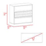Cajonera Wanda Fresno Europeo y Roble Natural 80x71.3cm de Tres Hileras con Tres Cajones - CAJONERAS Y COMODAS | Bylmo