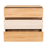 Cajonera Wanda Fresno Europeo y Roble Natural 80x71.3cm de Tres Hileras con Tres Cajones - CAJONERAS Y COMODAS | Bylmo