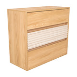 Cajonera Wanda Fresno Europeo y Roble Natural 80x71.3cm de Tres Hileras con Tres Cajones - CAJONERAS Y COMODAS | Bylmo