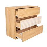 Cajonera Wanda Fresno Europeo y Roble Natural 80x71.3cm de Tres Hileras con Tres Cajones - CAJONERAS Y COMODAS | Bylmo