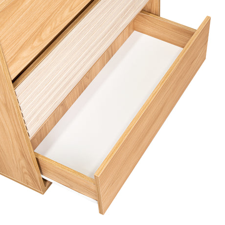 Cajonera Wanda Fresno Europeo y Roble Natural 80x71.3cm de Tres Hileras con Tres Cajones - CAJONERAS Y COMODAS | Bylmo